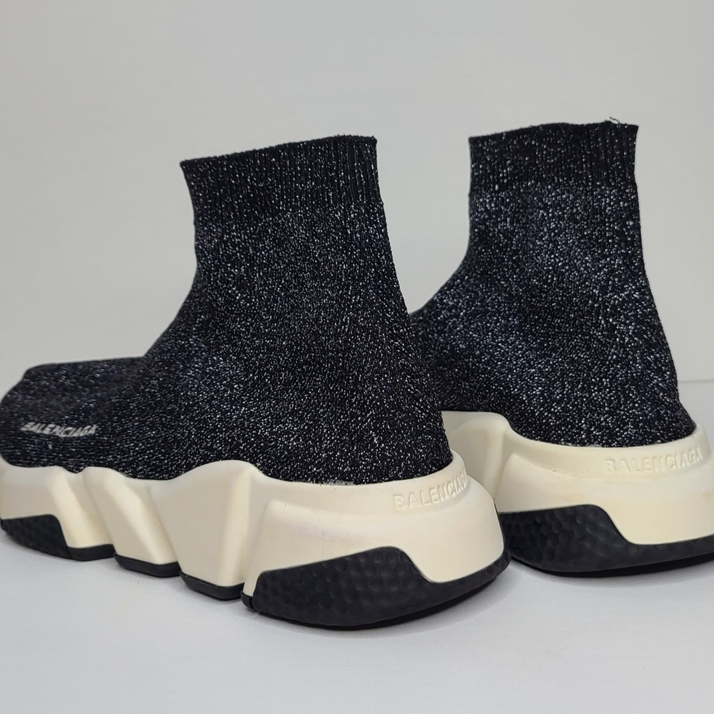 - Balenciaga Metallic Black Speed cloth Trainers Limited Edition (Size 37) - Picture 3 of 6